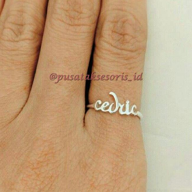 Jual Cincin Nama Silver Titanium Bisa cetak sesuai nama sendiri