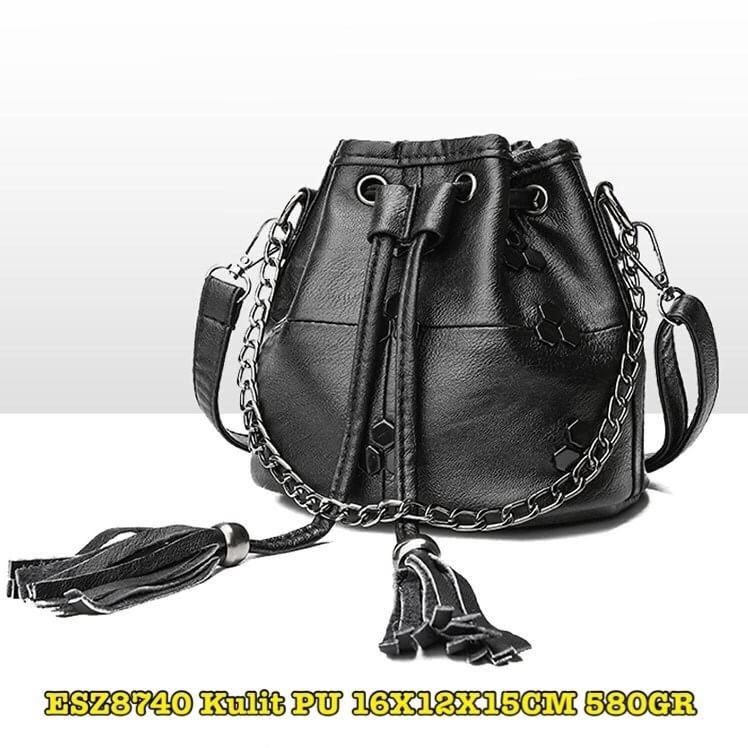 1 INVOICE = 1 TAS ESZ8740 Tas Serut Batam Import Tote Wanita Mini Rumbai Tali rantai
