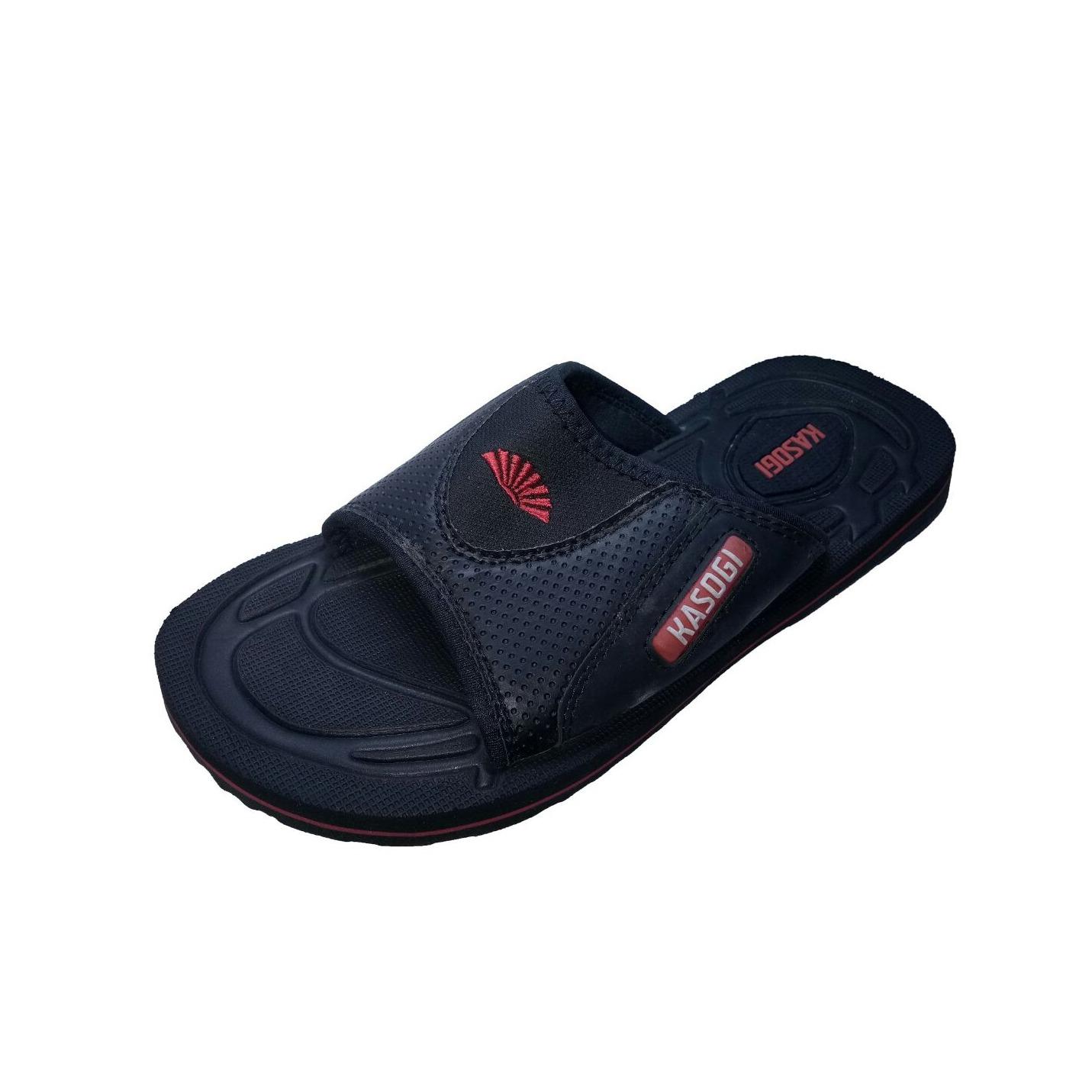 Sandal Kasogi Patriot Selop - Sandal Slop Hitam Merah - Sandal Pria - Sandal Wanita - Sandal Anak - Sandal Casual - Sandal Outdoor - Sandal Gunung - Sandal Murah