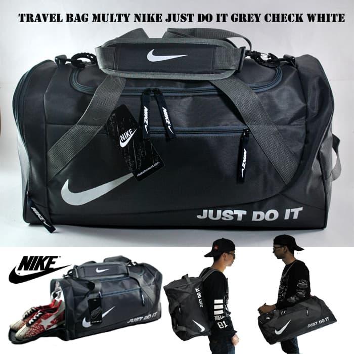 Harga Spesial!! TAS OLAHRAGA TRAVEL BAG 3 IN 1 NIKE JUST DO IT ABU PUTIH - ready stock
