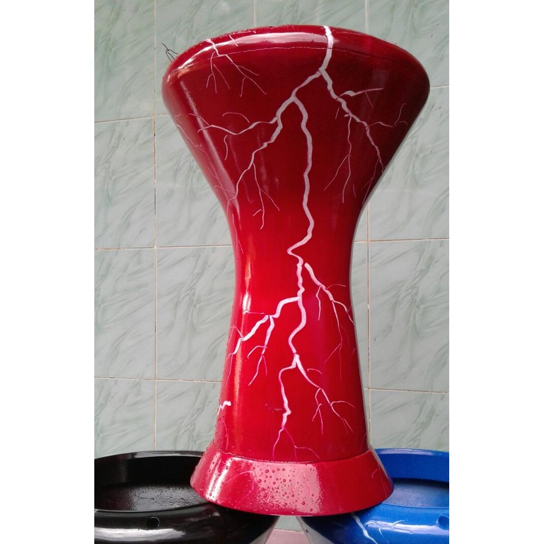 Darbuka petir merah, 8 3/4 inc mika powerbeat. komplete dg Tas dan Kunci L