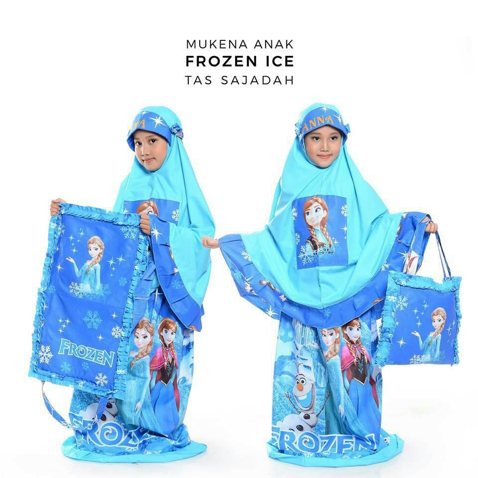 Madeena - Mukena Anak Karakter Frozen Ice Blue - Biru