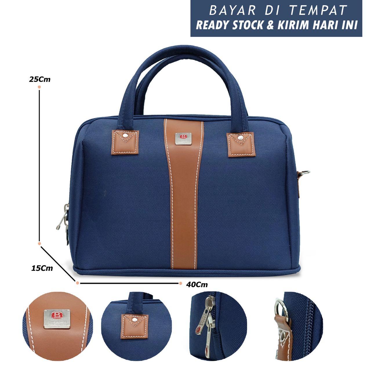 Polo Brent Travel bag - Duffle bag - Tas Pakaian Tas Wanita (Tas jinjing Dan Tas Selempang) 14 Inch - Blue