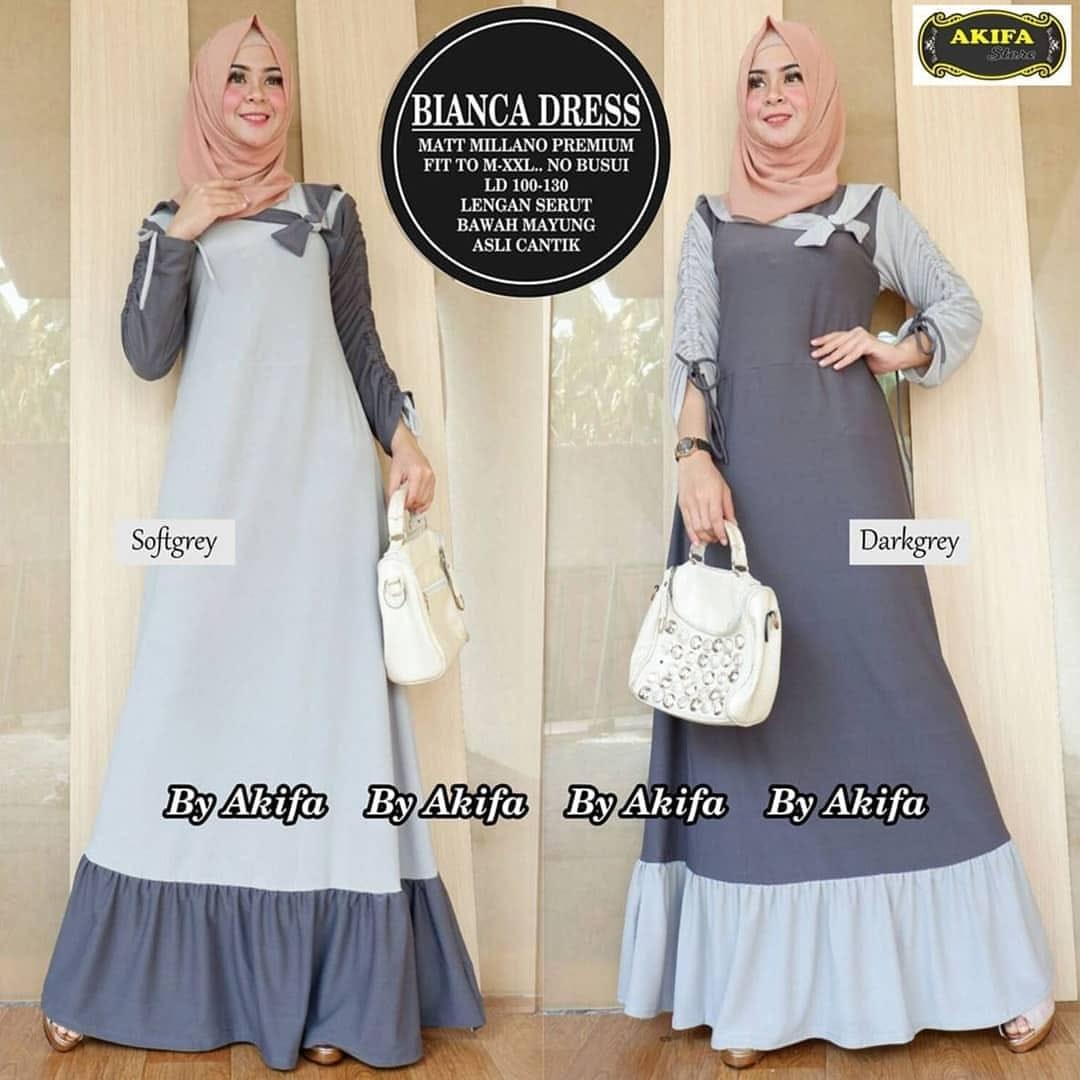 Baju Muslim Original Gamis Bianca Dress Baloteli Baju Muslim  Panjang Casual Wanita Hijab  Pakaian Modern Terbaru  Modis Trendy