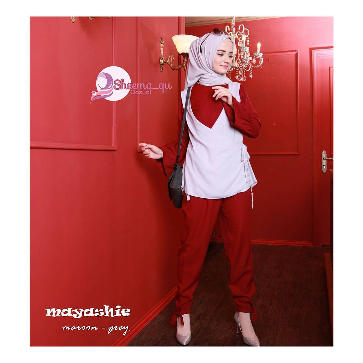 Setelan& Jumpsuit “ML MAYASHIE SET 2IN1” Baju Panjang Muslim Hijab Modern Pakaian Wanita Trand Terbaru Murah Fashionable