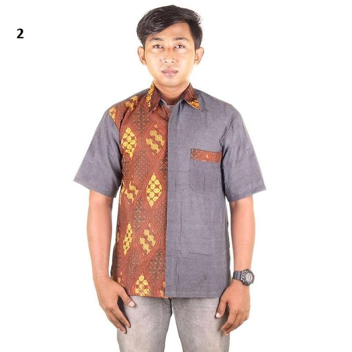 Dhala- Kemeja Batik Pria KombinasSogan Klasik Harsa - Motif 2 Sale