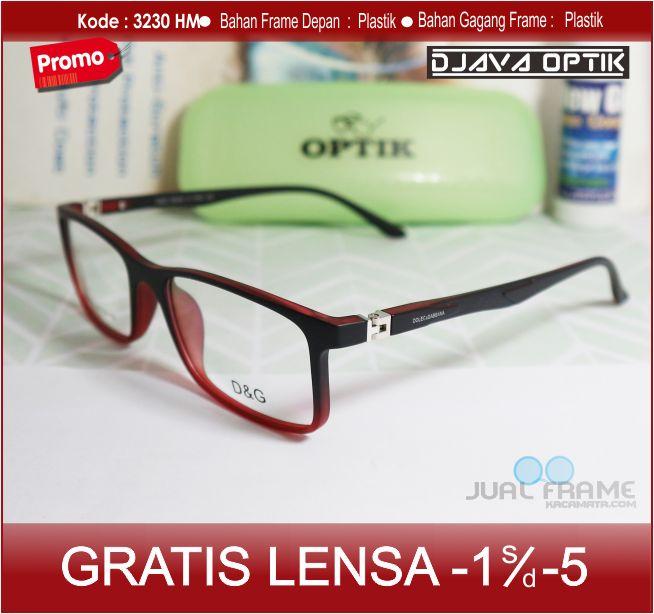 Frame Kacamata Minus D&G 3230 Lensa anti radiasi + free lensa minus / plus / cylinder untuk pria dan wanita