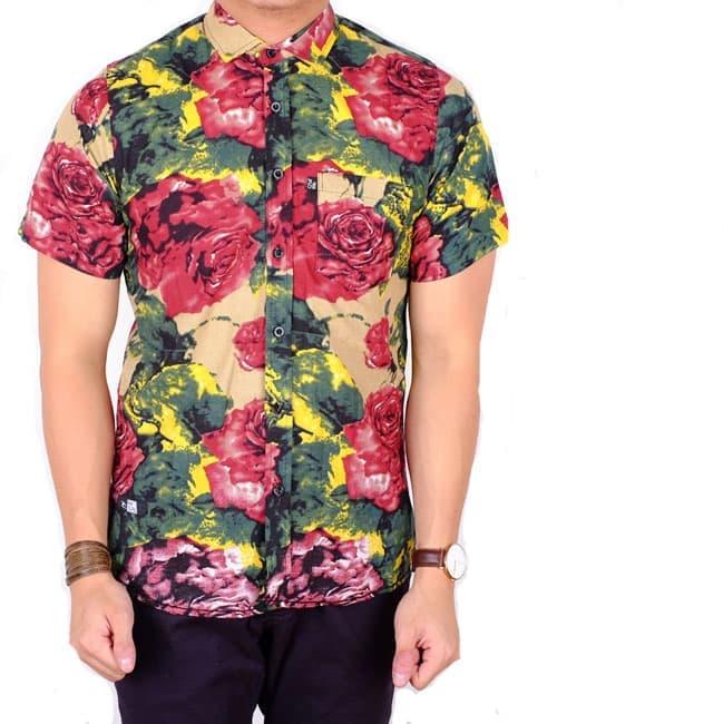 HARGA PROMO!!! batik pria modern / kemeja pria motif batik tribal merah / baju cowok - jnrSK0