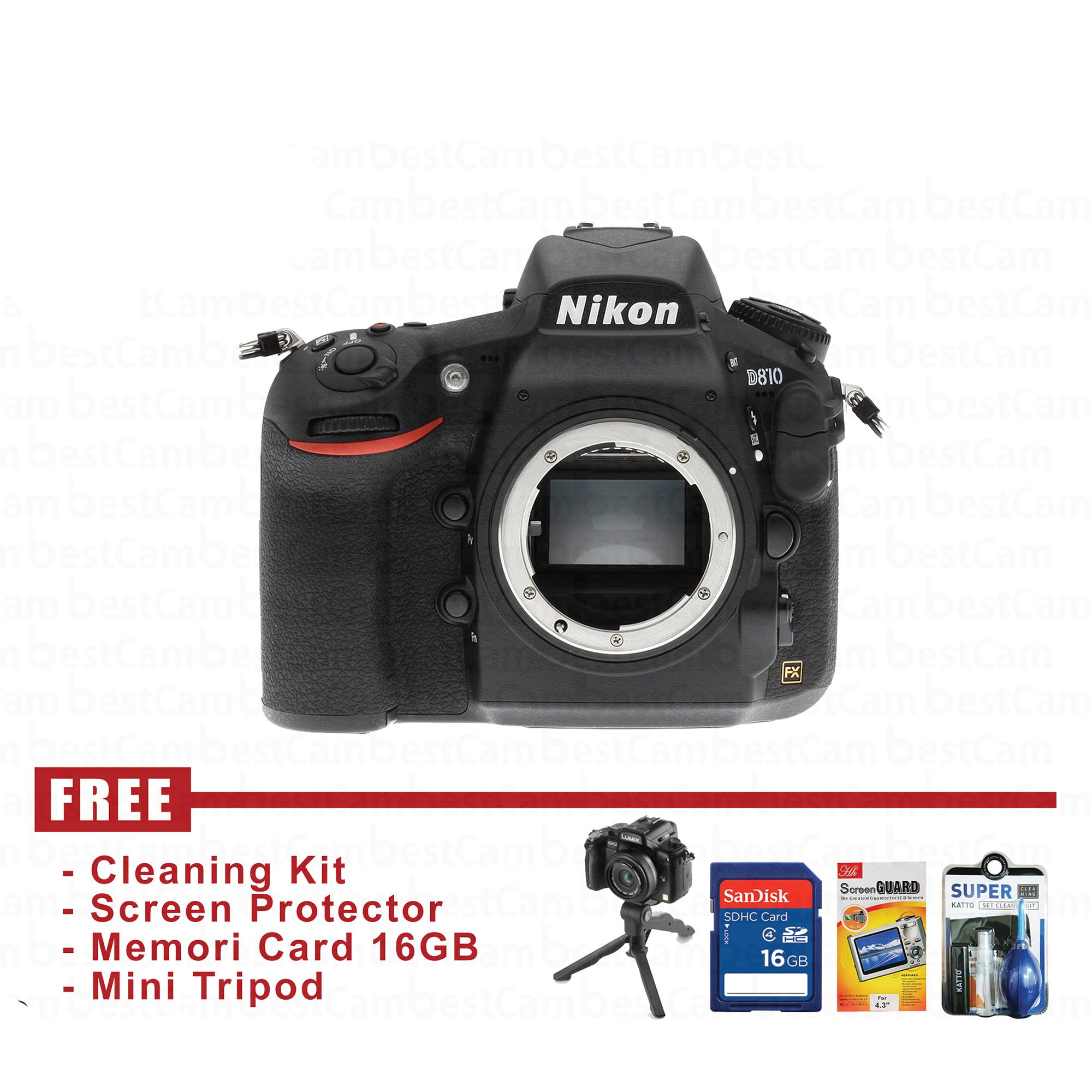 Nikon D810 Body Only - Hitam - FREE Accessories
