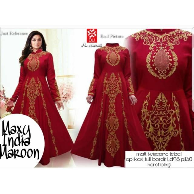 Maxy India full bordir / Gamis dress muslim india