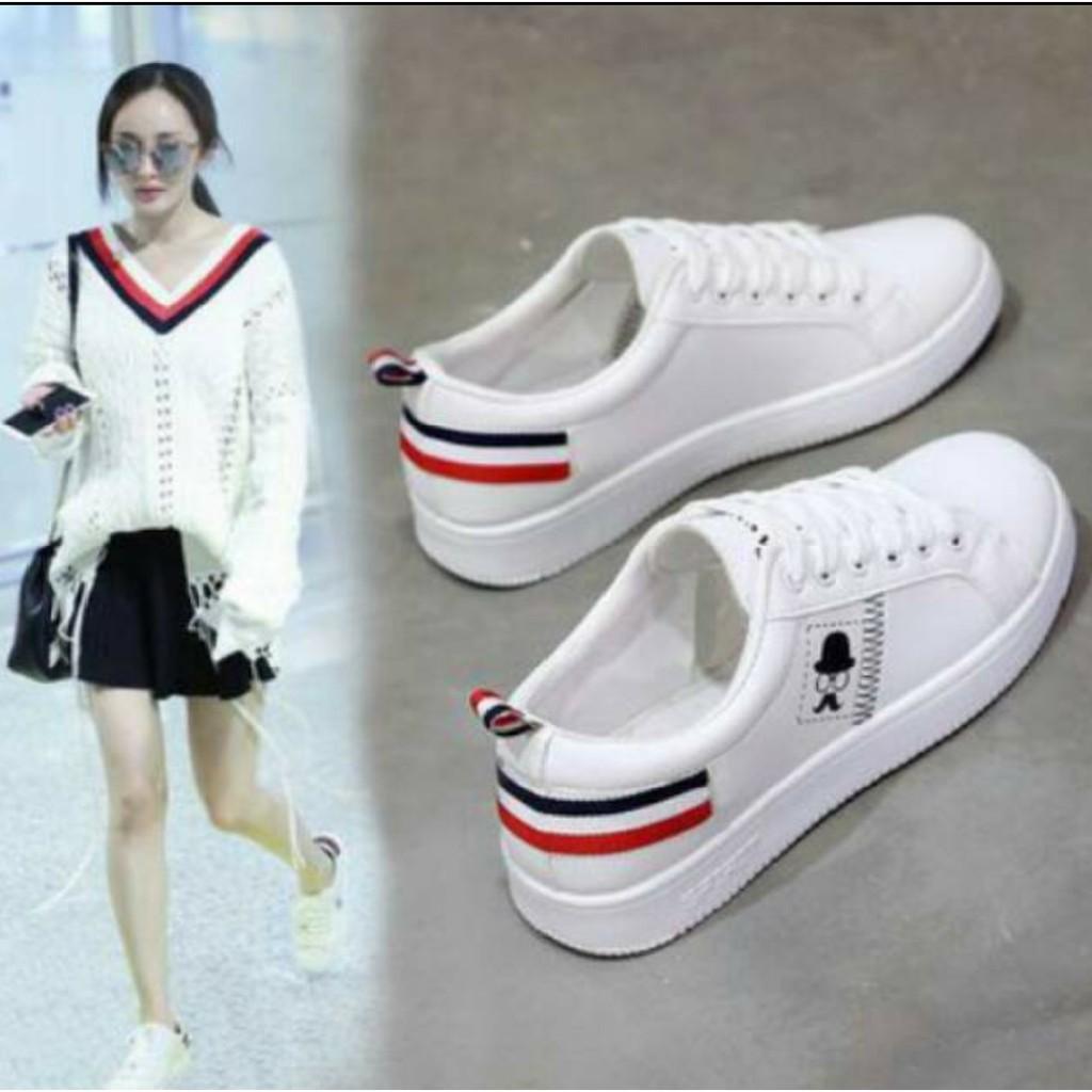 216Collection Sepatu Kets sneakers Wanita/Pria Poxing Kumis - Sepatu Santai - Sepatu putih