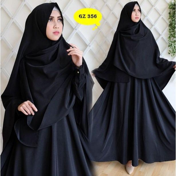 baju muslimah syari hitam wanita