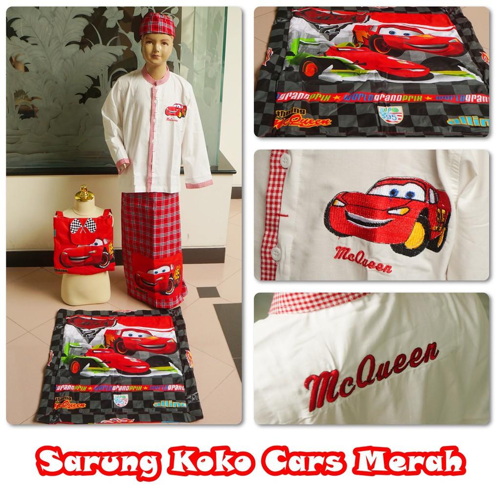 Sarko ( Sarung Koko Anak Karakter ) Cars Merah