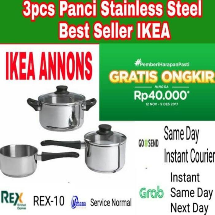 Panci Cooking Set 3Pcs Stainless Steel Ikea Annons - Pjdmoa