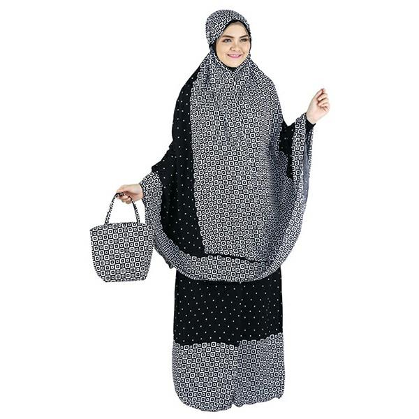 Raindoz Mukena Shalat Dewasa Hitam - RYZ 002