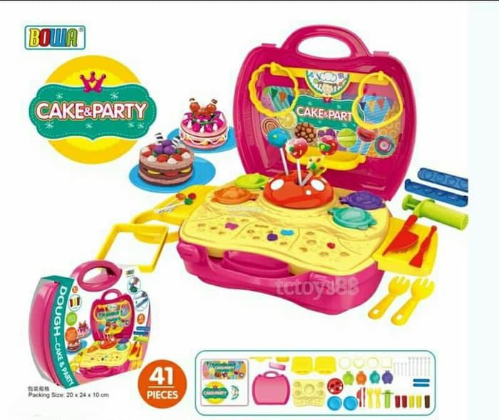 Mainan Anak Perempuan Laki Laki DOUGH CAKE & PARTY KOPER - MAINAN EDUKATIF LILIN