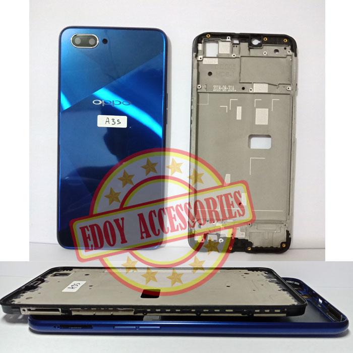 Housing Oppo A3s A3 s Fullset Biru Kesing Casing Tatakan Lcd Dudukan Mesin Original