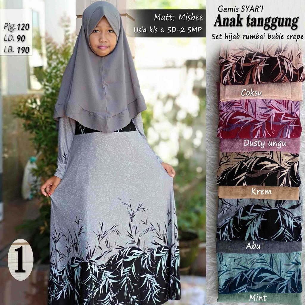 Gamis Syar'i anak tanggung kain misbi (1. coksu)
