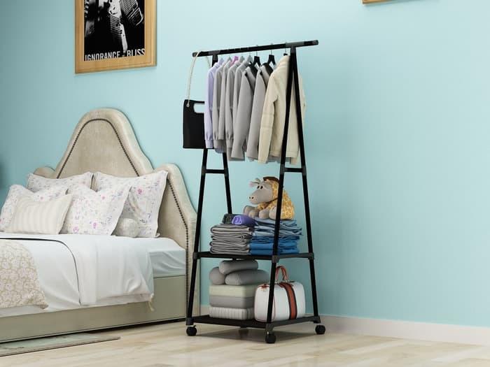 LEMARI PAKAIAN TERLARIS MH X17 Triangle Stand Hanger Rak Buku
