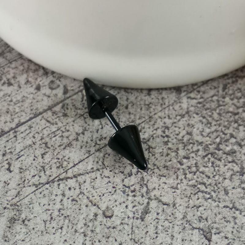 Anneui - BP0121 - Anting Tusuk Piercing Model Kerucut Black