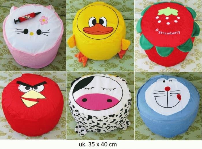 Sofa / Kursi Tiup / Pompa / Balon / Angin Karakter Unyu Angry Bird, Hello Kitty doraemon pooh bebek