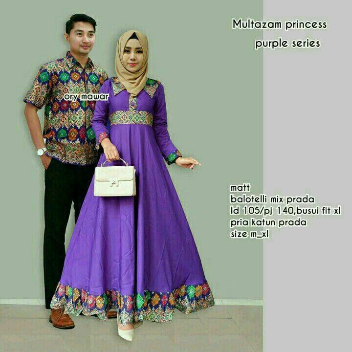 TERMURAH - Batik Couple / Couple Batik / Batik Sarimbit / Baju Batik Modern / Batik Kondangan / Baju Batik Multazam Princess Ungu