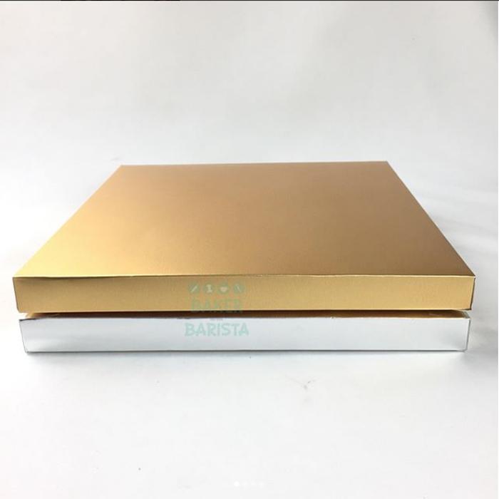 Best Top Seller!! Cake Drum Square (Gold U002F Silver) 24.5Cm U002F Tatakan Kue Tebal Cake Board - ready stock