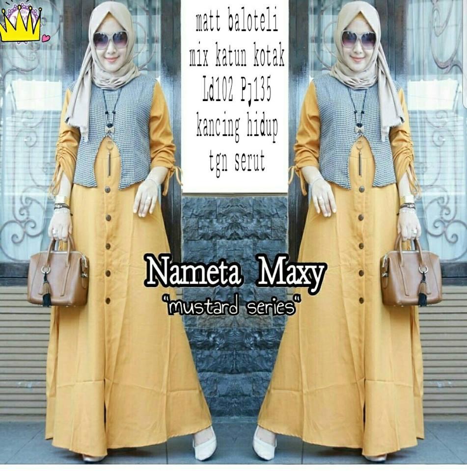 Honeyclothing Dress Wanita Nimita / Longdress Murah / Maxi Dress / Gamis Hijabers / Baju Hijaber / Dress Muslimah