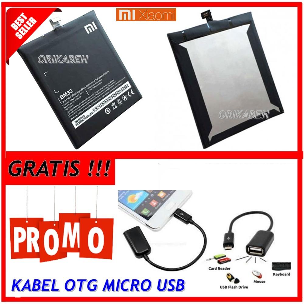 Xiaomi Baterai / Battery BM33 For Xiaomi 4i Original - Kapasitas 3030mAh + Gratis Kabel Otg Micro Usb ( orikabeh )