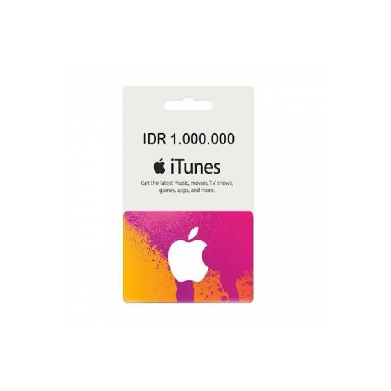Apple iTunes Gift Card Indonesia IDR 1jt 1juta 1.000k 1juta IGC