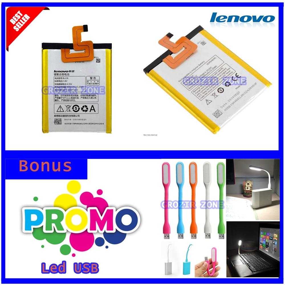 Lenovo Baterai / Battery BL226 For Lenovo S860 Original - Kapasitas 4000mAh + Gratis Lampu Led Usb ( Grozir Zone )