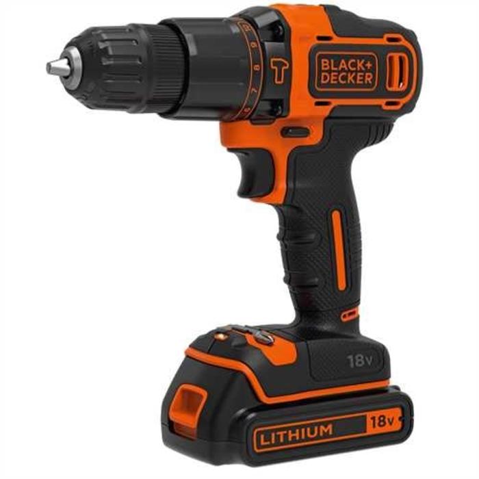 Black + Decker BDCHD18K Impact Drill 18 V 1x1.5Ah 18V Lion Battery