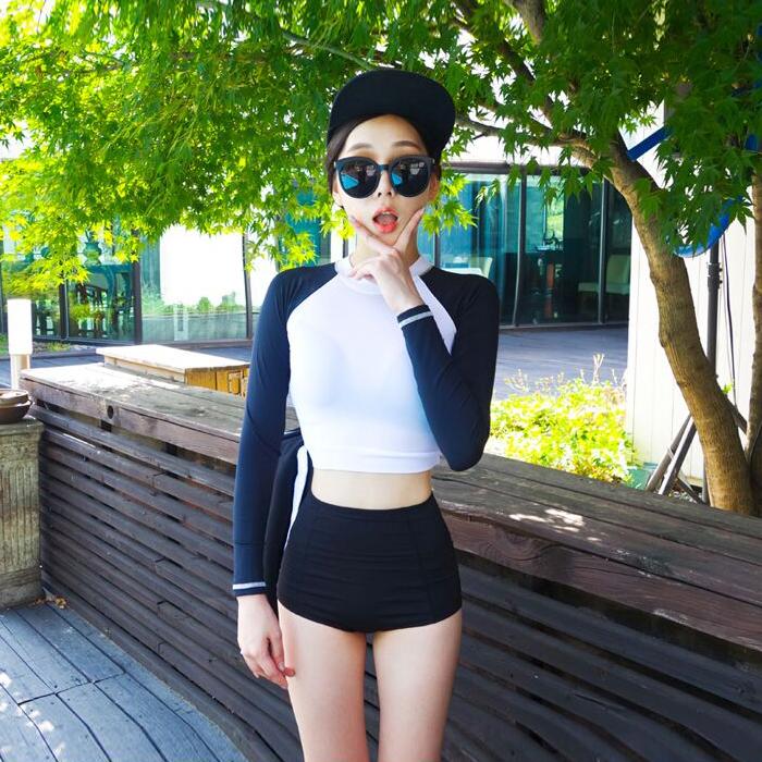 Baju Renang Modis Lengan Panjang Baju Renang Sederhana Siswa (Cantik ~ Sporty)