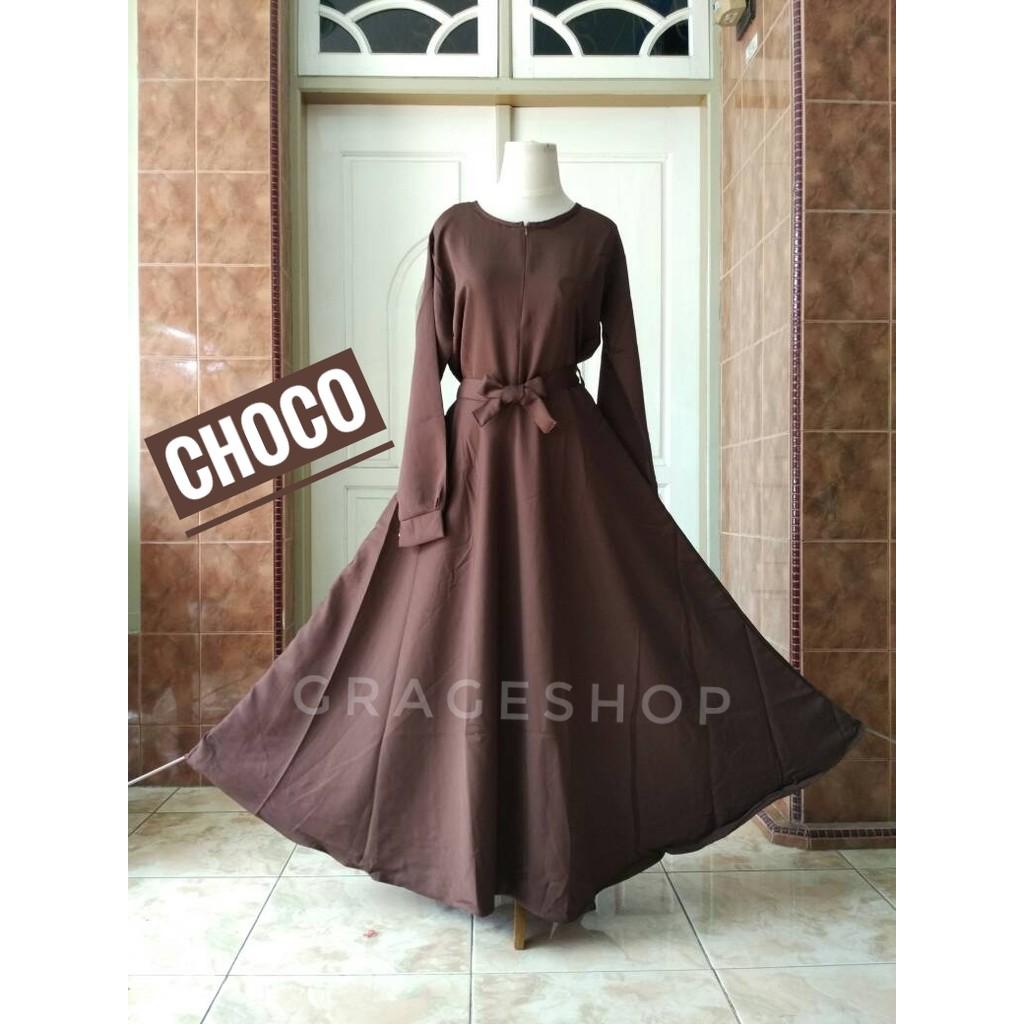 Gamis baloteli umbrella syari abaya busana muslim wanita murah baju panjang katun busui instan (coktu)