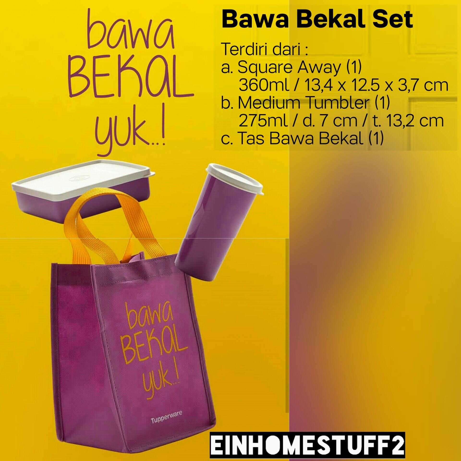 Tupperware Bawa Bekal Set: Square Away & Medium Tumbler 275ml
