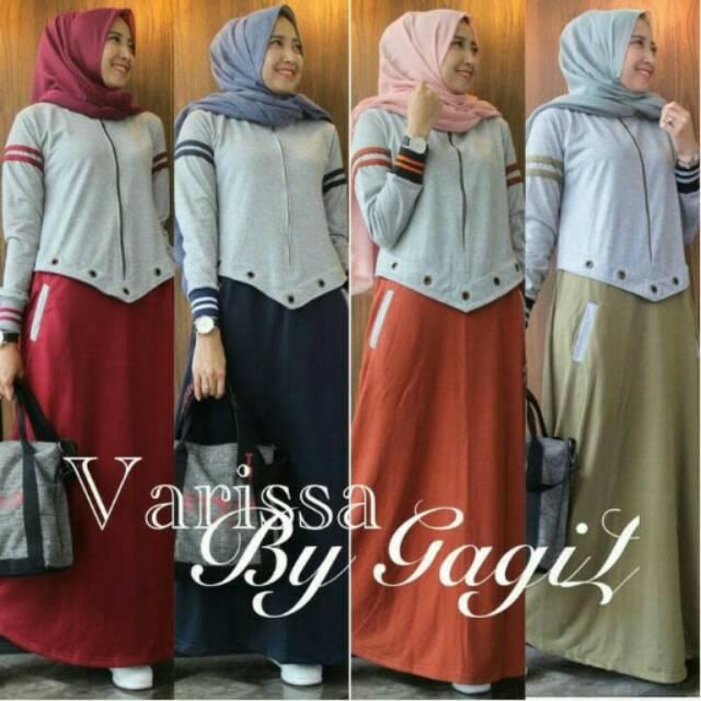 TERBARU Varissa Dress IK / Gamis Balotelli / Dress Remaja Kekinian Katun Jepang / Grosir Baju Murah (Navy)