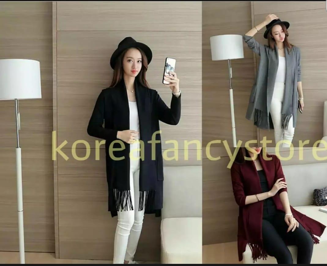 koreafancystore / baju rumbaibai / fashion muslim / outer dress / dress luaran / fashion hijab / mantel wanita / jaket wanita / baju muslim / fashion wanita / jaket bahan spandex / blouse bahan spandex