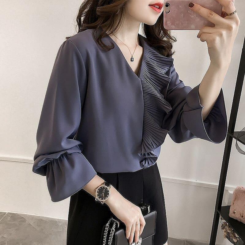 Baju Original Marina Tshirt Wolfice Atasan Wanita Muslim Fashion Terbaru Pakaian Cewek Lengan Panjang Blouse Top Modern Simple Casual 2018