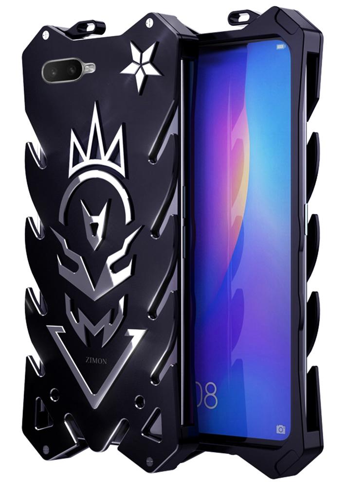 Jiangmomo untuk Oppo R15x Api Bentuk Case, Logam Keras Tahan Lama Perlindungan dengan Desain Berongga Casing Belakang