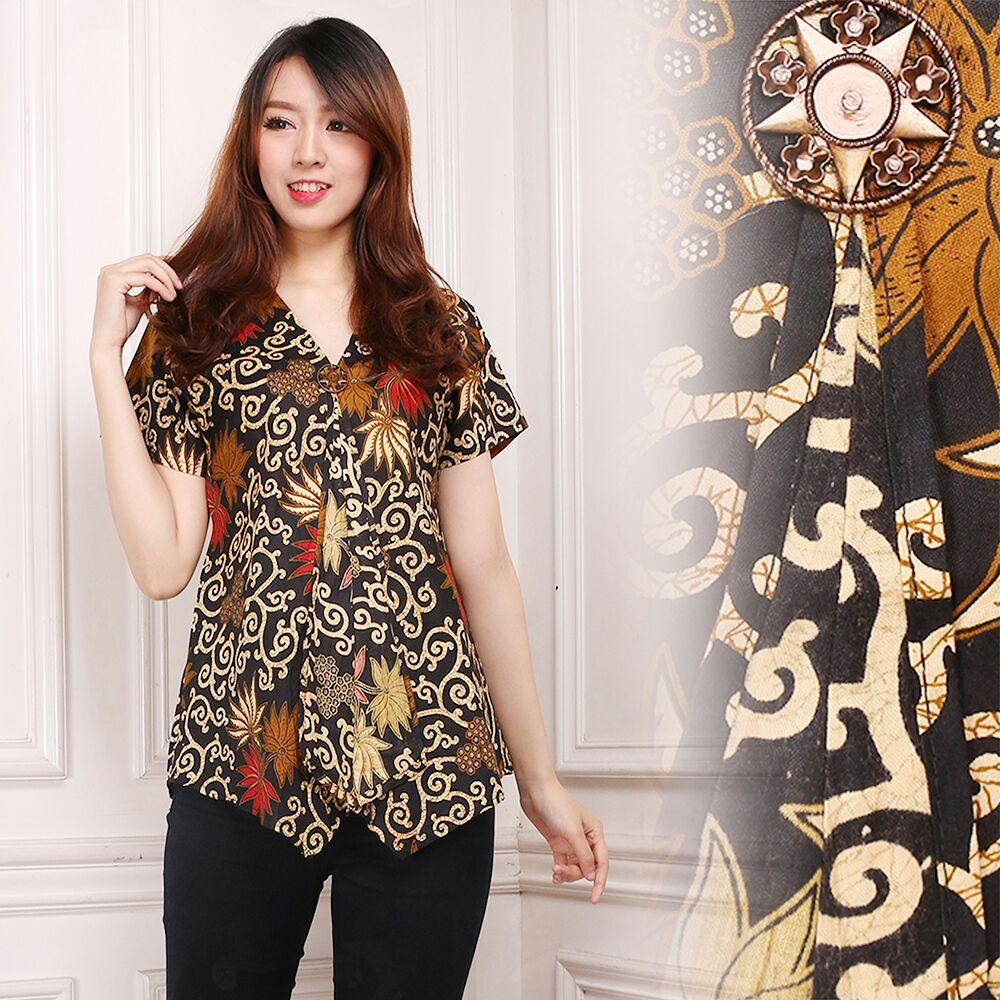 SB Collection Atasan Blouse Diva Kemeja Lengan Pendek Batik Wanita