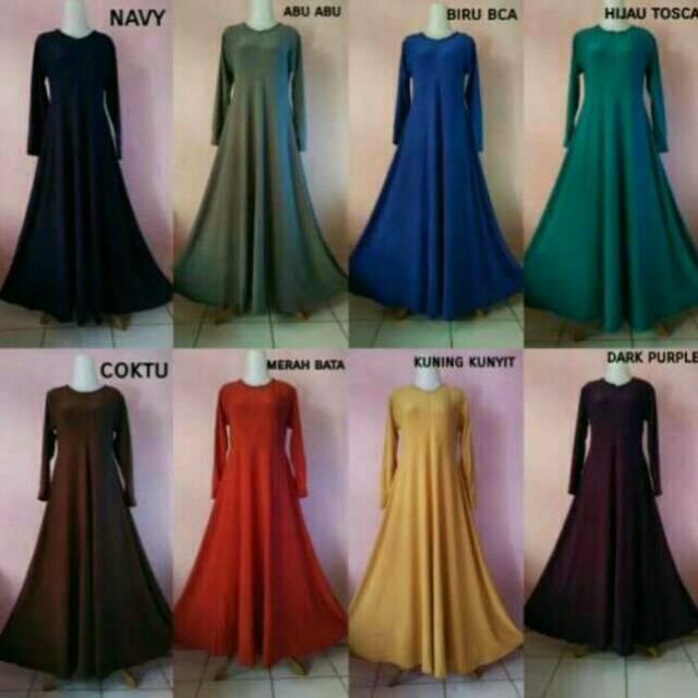 Gamis polos Jersey Zoya Size fit to xl 1 kg isi 3(beli 3 lebih murah)mi (merah bata)