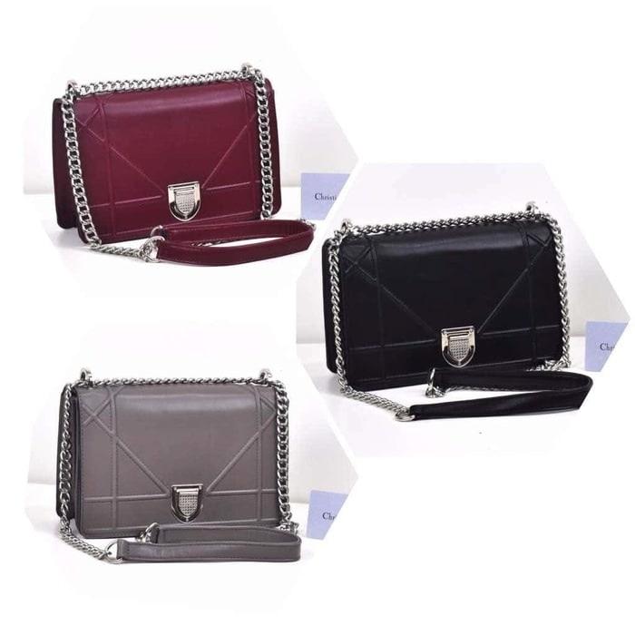 BEST SELLER- Tas Christian Dior Slingbag Logam Silver Semi Premium /TAS BRANDED / TAS IMPORT MURAH /TAS selempang wanita /TAS DIOR ORIGINAL