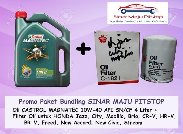 Paket Oli Mobil CASTROL MAGNATEC 10W-40 API SN & Filter HONDA CITY