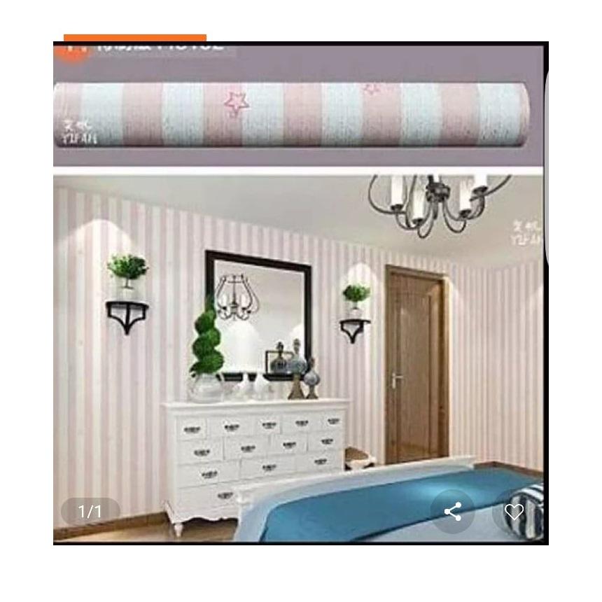 Sticker Wallpaper Atau Sticker Dinding Random Motif (Size 45cm X 10M) - Salur Bintang