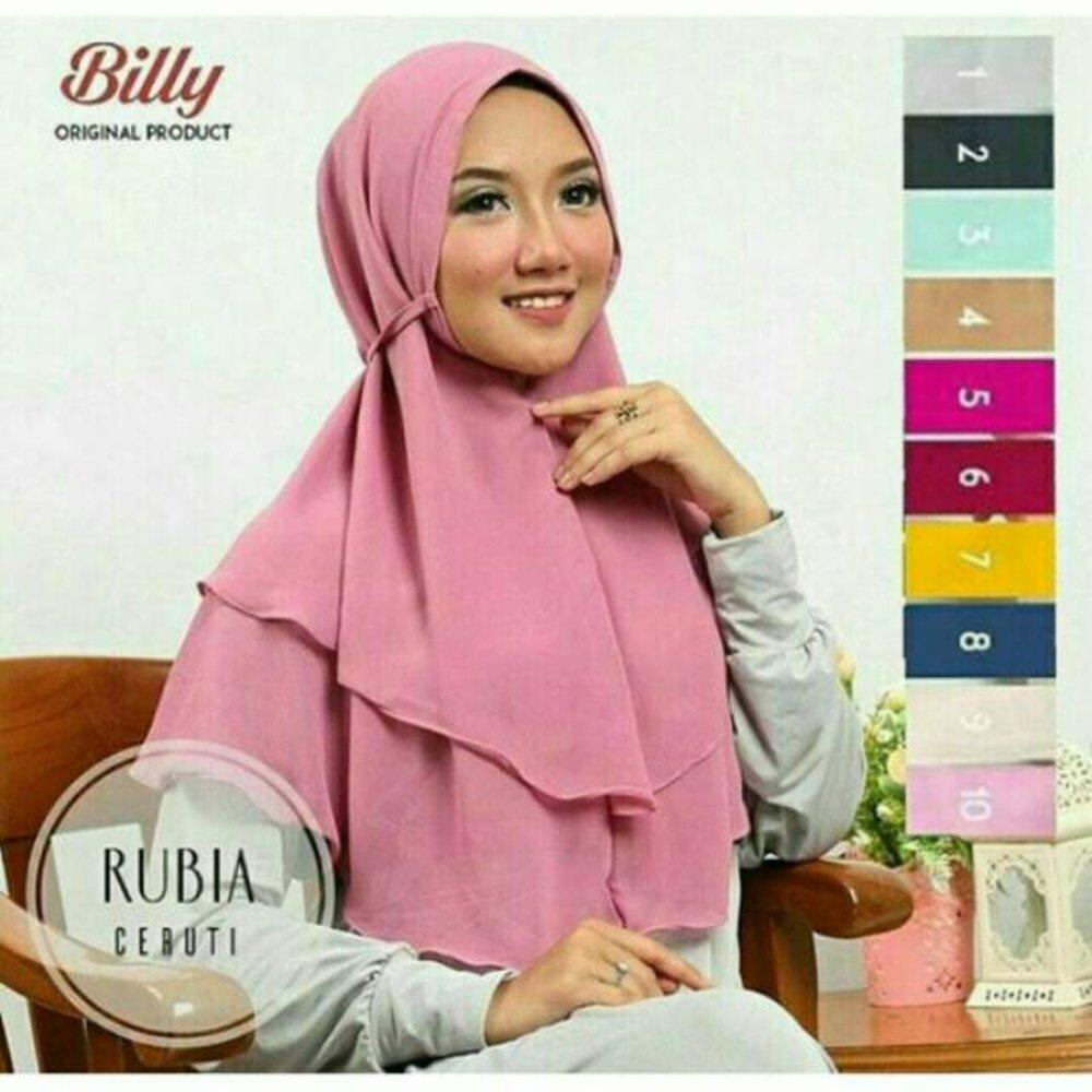 Bergo instan rubiah diamond dua layer / khimar bergo instan diamond 2 layer