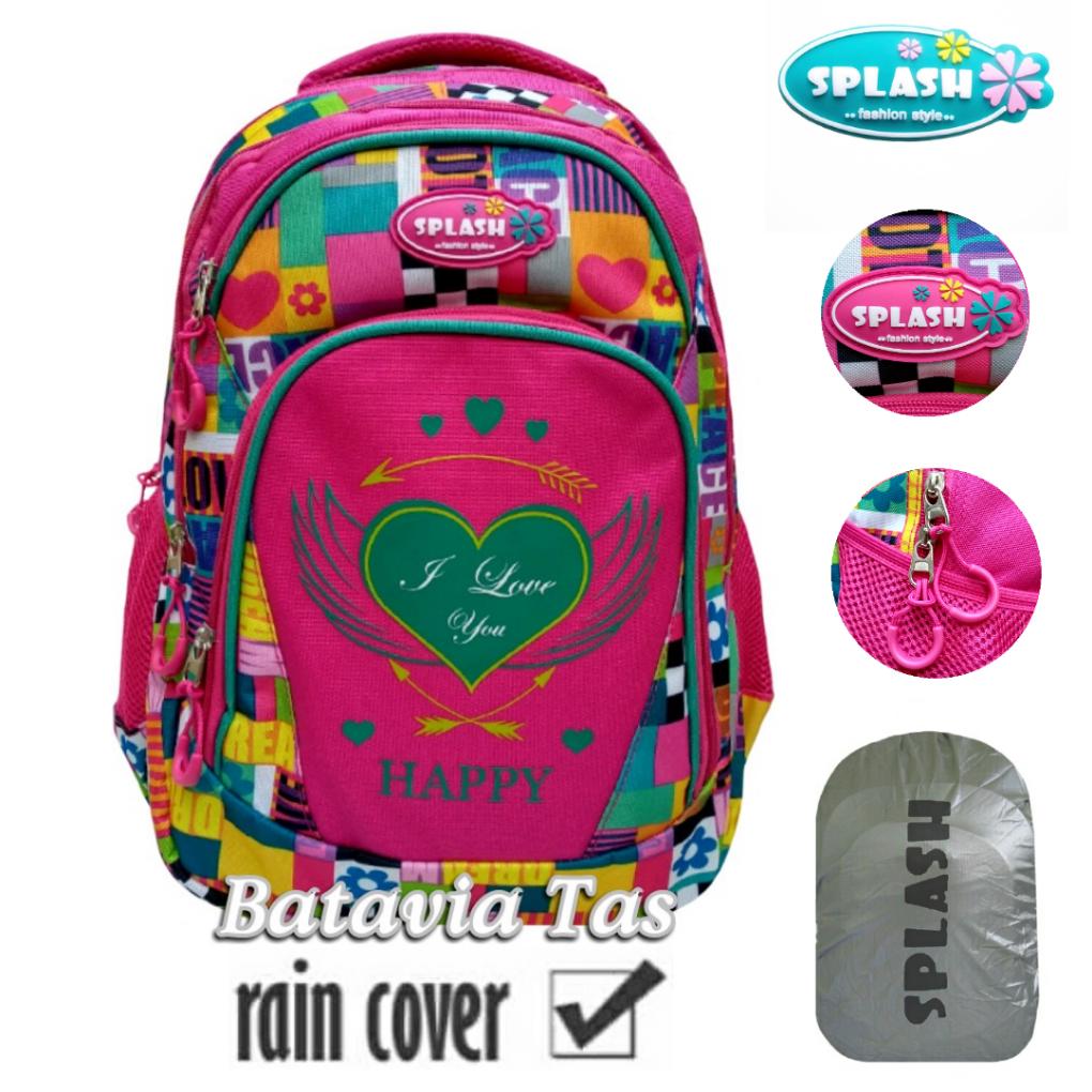 Batavia Tas Ransel Splash Tas Pria Tas Wanita Tas Ransel Pria Tas Ransel Wanita Tas Ransel Anak Tas Anak Murah Tas Ransel Anak Import Murah Tas Laptop Tas Punggung Tas Outdoor Tas Hangout Tas Kerja Tas Kuliah Tas Sekolah Pink + Waterproof Raincover