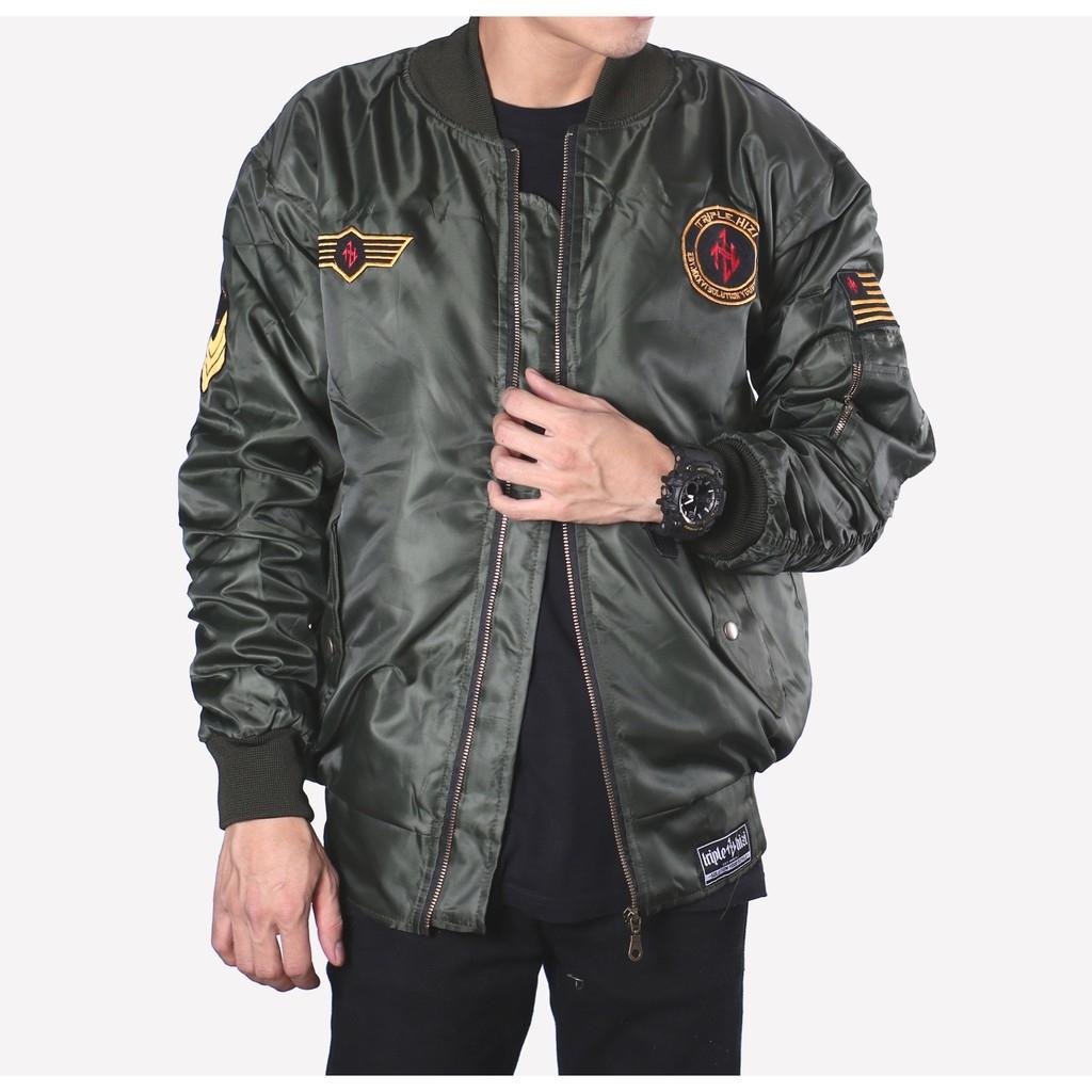 Jaket Bomber Pria Terbaru - US ARMY - Green