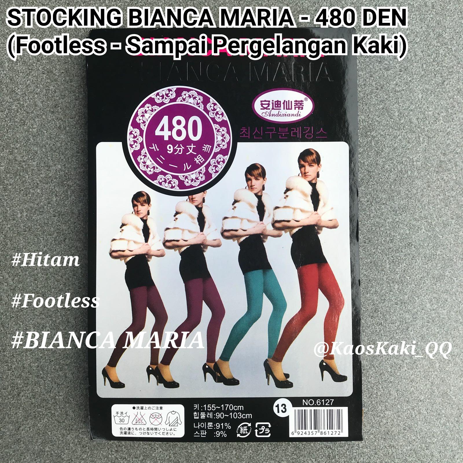 STOCKING BIANCA MARIA 480 DEN TYPE FOOTLESS - HITAM