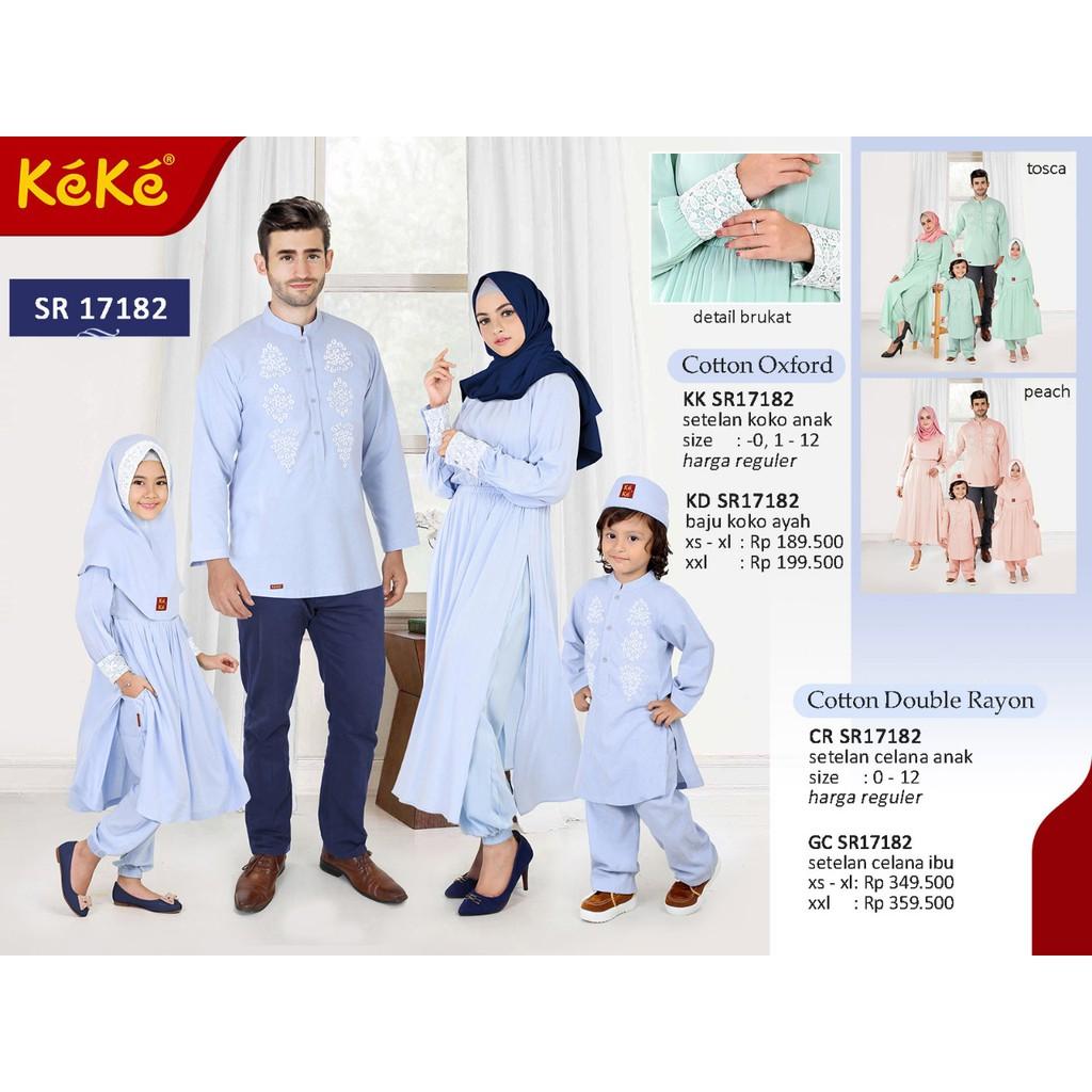 (TERBARU) Busana Muslim Sarimbit Keke Warna Biru Model SR 17182 (Koko Anak No. 9)