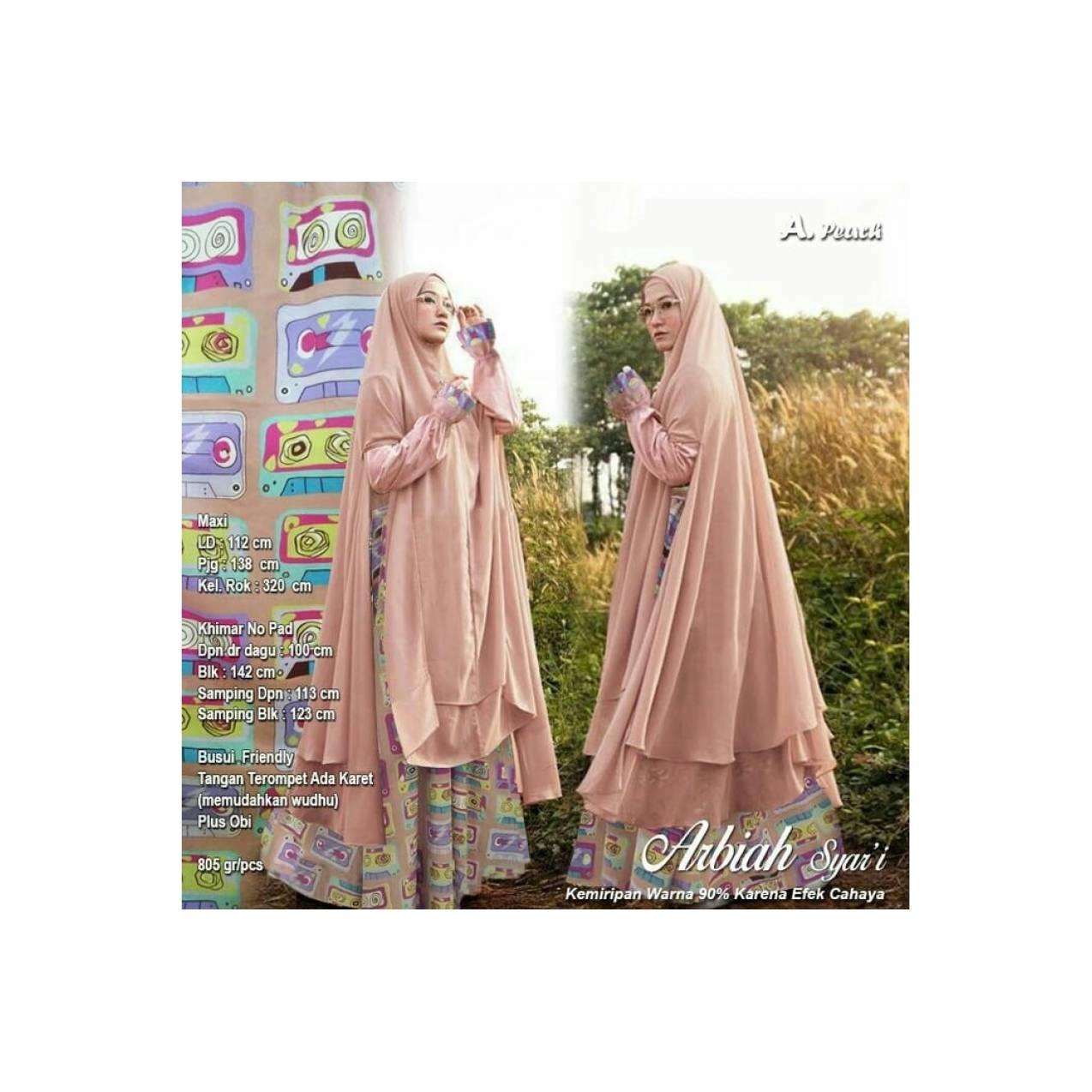 Baju Pengantin Muslimah 119919 GAMIS JUMBO ARBIAH SYARI PEACH